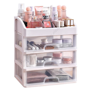 Vente en gros de tiroirs de bureau multifonctionnels en plastique transparent, organisateur de maquillage en cristal, boîte de rangement pour cosmétiques et bijoux - Product Image 1