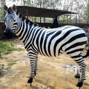 जीवन के आकार के राल फाइबरग्लास ज़ेबरा प्रतिमा उद्यान उद्यान सजावट; सुरुचिपूर्ण पशु मूर्तिकला - Product Image 3