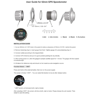 Nuevo Velocímetro GPS de 52 mm, 12V/24V, Impermeable, con Brújula, para Autos, Veleros, Yates y Embarcaciones Marinas - Product Image 4