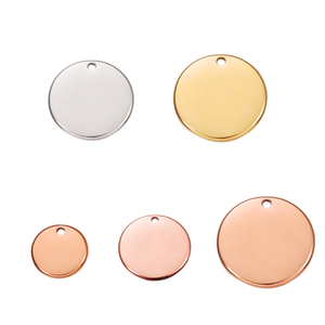 20 개/몫 빈 개 태그 펜던트 12mm 15mm 20mm 애완 동물을위한 레이저 로고가있는 둥근 스테인레스 스틸 빈 디스크 태그 - Product Image 1