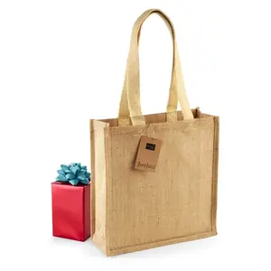 Sac fourre-tout compact en jute pour le shopping – merchandising durable - Product Image 4