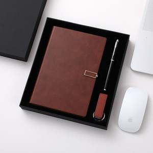 Idées de nouveaux produits 2025 : Ensemble cadeau de carnet en cuir PU avec stylo et porte-clés pour les activités promotionnelles et les événements professionnels - Product Image 3