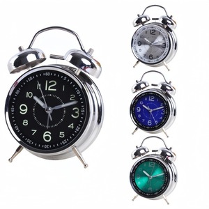 Retro Metal Bell Alarm <b>Clock</b> Analog Desk <b>Clock</b> Silent Non Ticking Battery Powered Bedroom <b>Bedside</b> Table <b>Clock</b> - Product Image 5