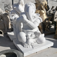 BLVE Venta al por Mayor de Estatuas de Ganesha de Tamaño Real, Decoración Religiosa India, Estatuas de Ganesha de Mármol Blanco