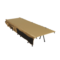 Nouvelle arrivée Lit de camping simple en aluminium pour l'extérieur Lit pliable léger avec porte-gobelet