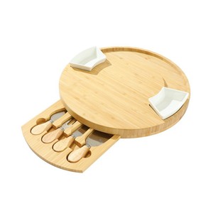 Ensemble de planches à fromage en bambou Ruoyi carrées avec outils pour servir et couper - Product Image 5