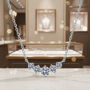 S925 1.7 Karat D Moissanite collana donna sorriso semplice femminile sette principessa ciondolo matrimonio adatto <span class=keywords><strong>925</strong></span> argento Sterling - Product Image 2