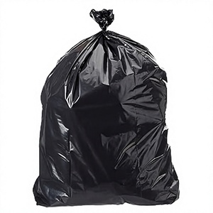 Sacs poubelles noirs à cordon de serrage, sacs poubelles en plastique résistants, non parfumés, jetables, pour usage domestique et commercial - Product Image 1