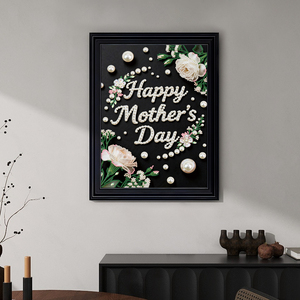 Kit de Peinture Diamant Floral Perle et Pois Joyeuse Fête des Mères <span class=keywords><strong>avec</strong></span> Texte de Vœux pour Décoration Murale DIY et Cadeau - Product Image 3