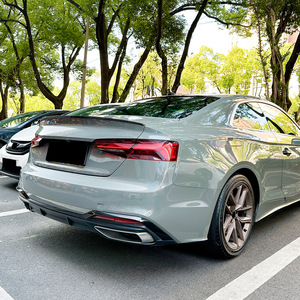 Audi Rear Spoiler Ducktail Piano <b>Black</b> Carbon Fiber Texture ABS <b>Trunk</b> Lip 2017-2024 A5 F5 S5 - Product Image 2