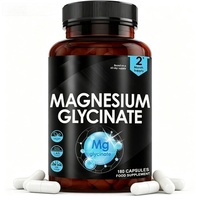 Capsules de glycinate de magnésium (180 capsules) - Peuvent améliorer la mémoire et le sommeil - Déconseillé aux femmes enceintes