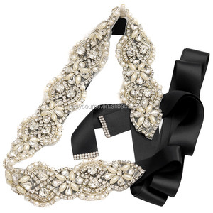 Ceinture pour demoiselles d'honneur, motif Floral, strass, pour mariage, de luxe, pour demoiselle d'honneur, RE5028 - Product Image 3