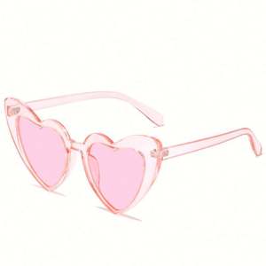 Gafas de Sol de Moda con Logotipo Personalizado, Coloridas, Estilo Ojo de Gato, Color Rosa Rojo, con Forma de Corazón, para Mujer - Product Image 6
