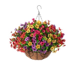 Outdoor Gardening Decoration <strong>Artificial</strong> Violet <strong>Flower</strong> <strong>Hanging</strong> <strong>Basket</strong> Coconut Palm <strong>Hanging</strong> Pot <strong>Basket</strong> - Product Image 5
