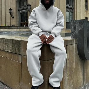 High Quality 500gsm Sweatsuits Heavyweight Unisex Men's Oversized Hoodies and Sweatpants Sets Custom Baggy <strong>Tracksuits</strong> for Men - Product Image 1