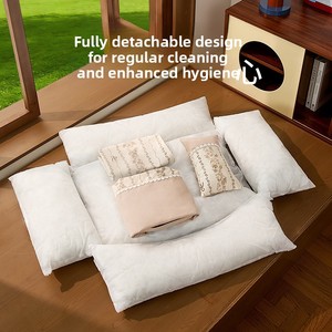 Lit pour <span class=keywords><strong>chat</strong></span> d'intérieur universel quatre saisons respirant à motif pois, avec coussin de couchage entièrement amovible, canapé-lit, nid pour animaux de compagnie, transfrontalier - Product Image 4