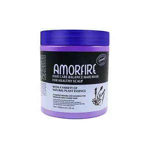 すべての髪のタイプの保湿とスムージングに天然ラベンダーナッツエキスを使用したAmorfireヘアマスク