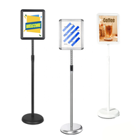 Support de signalisation sur pied réglable en hauteur, personnalisable, rotatif, avec base à eau, support d'affichage durable pour présentoirs