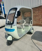 Tricycle électrique à 3 roues bleu ciel avec moteur 650W, 60V 800W, 2 rangées de sièges, étanche, batterie au plomb 60V 20Ah