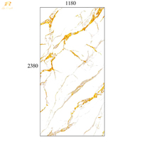 Dalles de marbre onyx bleu or galaxie de luxe, carreaux de céramique en agate de grand format pour la décoration murale du hall de villa