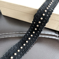 Rivets en microfibre perforée à ultrasons pour veste, garnitures géométriques ajourées pour chapeaux et vêtements, dentelle ethnique pour robes de danse