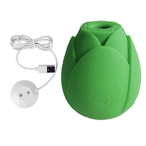 Jouets érotiques vibrants en forme de rose miniature, avec succion du clitoris et du mamelon, en forme de <span class=keywords><strong>tulipe</strong></span> rouge, violette et verte - Product Image 1