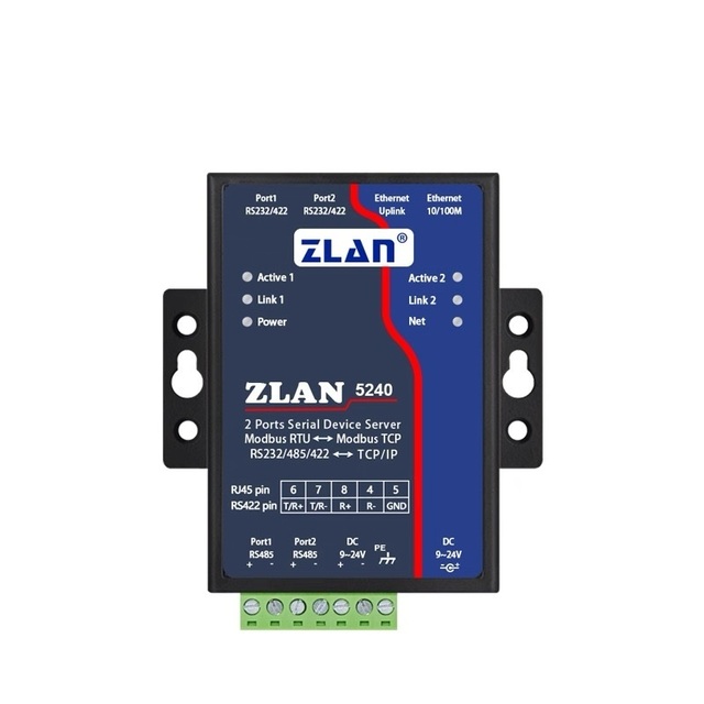 New Original ZLAN5240 Opto-Isolated Multi RS485 RS232 to Ethernet Industrial Serial Server Electronic Modules