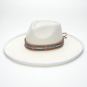 Chapeau à large bord en <span class=keywords><strong>feutre</strong></span> de laine synthétique élégant et simple de style euro-américain tendance pour femmes et hommes, chapeau de jazz classique pour les fêtes en plein air - Product Image 6