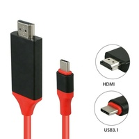 Câble usb 3.1 type c à hdmi, convertisseur de 2m, 4k, pour moniteur HDTV, téléphone portable, 1 mètre