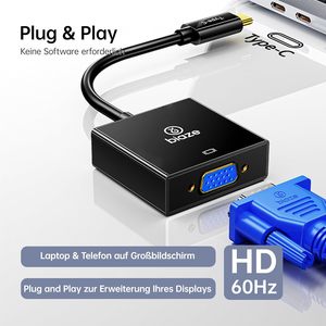 อะแดปเตอร์แปลง USB C เป็น VGA แบบเสียบใช้งานได้ทันที สำหรับสมาร์ทโฟน รองรับการแสดงผลวิดีโอ 1080P60Hz ไปยังทีวี/โปรเจคเตอร์ - Product Image 5