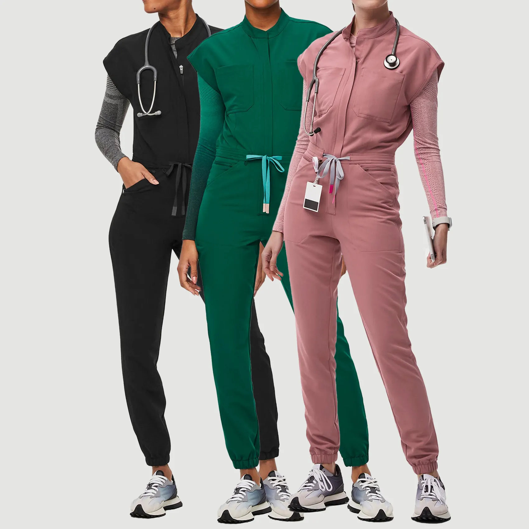 Yuhong yüksek kaliteli kızlar tek parça artı boyutu tulum kadın tulumlar oyun bodysuits hastane jogger scuniforms üniforma setleri