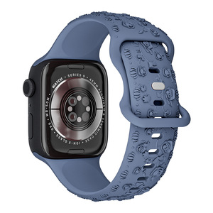 Correas <span class=keywords><strong>de</strong></span> Silicona <span class=keywords><strong>de</strong></span> Alta Gama para Reloj 9 Ultra, con Diseño <span class=keywords><strong>de</strong></span> Flor <span class=keywords><strong>de</strong></span> Rosa en Relieve - Product Image 5