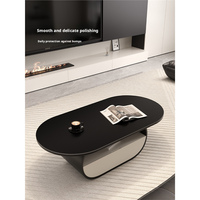 Table basse ovale moderne italienne en verre trempé avec rangement, multifonctionnelle pour petit salon, mobilier de maison