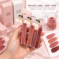 Gloss à lèvres végétalien personnalisé, label privé, sans cruauté, waterproof, fini mat, anti-transfert, rouge à lèvres liquide mat avec porte-clés