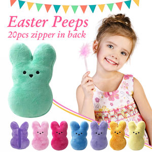 Süblimasyon boş bebek 15cm paskalya tavşanı peluş oyuncak yumuşak Mini dekoratif tavşan ve köpek sevimli paskalya tavşanı dekor hayvan bebek Peeps - Product Image 6