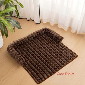 Pet <b>Sofa</b> <b>Bed</b> Rectangle Dark Brown Wear Resistant <b>Dog</b> <b>Bed</b> Plush Thickened All Season Non Slip Pet Mat - Product Image 1