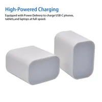 Adaptateur de charge rapide GAN 2-en-1 en boîte, chargeur rapide PD 20W pour iPhone 17 16 12 13 14 15 Pro avec câble USB C-C ou C-L