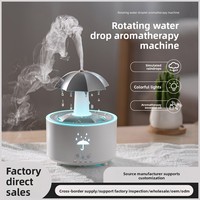 Diffuseur d'aromathérapie écologique rotatif de type brumeux, lumières sept couleurs, design inspiré des gouttes de pluie, capacité de 0,51 L, faible bruit