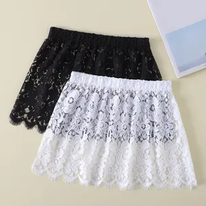 Women Eyelash Floral Lace <strong>Shirt</strong> <strong>Extender</strong> Adjustable Layered Faux Top Hem Lower Sweep Mini Skirt Half Slip Underskirt - Product Image 1
