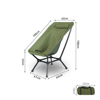 Chaise pliante en aluminium à dossier haut et bas Rouser Outdoor New Design Portable Relax Easy for Beach Fishing Camping