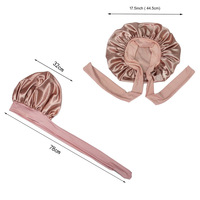 Bonnet de sommeil extra large bandeau réglable pour le soin des cheveux Bonnets en satin de soie pour femmes cheveux bouclés
