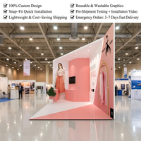 Stand d'exposition modulaire en aluminium avec cadre LED rétroéclairé en tissu tendu, sur mesure, 10x20 pieds