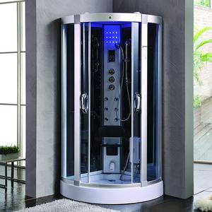 Luxe Stoomcompartiment In Inloopdouche Schuifvoetmassage Zwarte Achterwand Stoombad Douche - Product Image 3