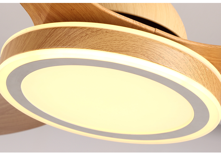 Breezelux Wood color ABS blades DC decorative living room ceiling fan with LED light