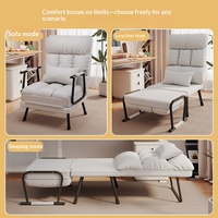 Canapé-lit pliant inclinable Lazy Sofa avec structure métallique, idéal pour salon, bureau, balcon, canapé-lit une place à double usage