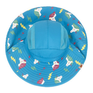 <b>Childrens</b> Sun Protection <b>Bucket</b> <b>Hat</b> Wide Brim UV Protection Breathable For 2-4 Years Outdoor Use Royal Blue Pink Lake Blue Dark - Product Image 5
