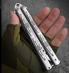 Mango plegable de acero inoxidable, cuchillo de mariposa <span class=keywords><strong>Balisong</strong></span> personalizado, herramienta de entrenamiento, accesorio, proveedor de entrenamiento de práctica - Product Image 3