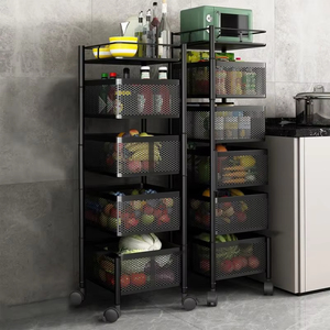 Estante de Cocina Giratorio Extraíble y Económico, Estante de Almacenamiento Multifuncional de Varios Niveles para el Hogar, Cesta para Frutas y Verduras, Carrito - Product Image 5