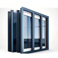 Ventana Corredera Ascendente de Aluminio con Doble Acristalamiento y Perfil de Vidrio Moderno, Resistente a Huracanes, para Reemplazo en Norteamérica