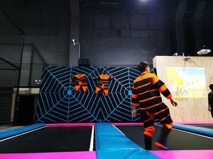 QiaoQiao الترابولين حديقة الجذب ألعاب جدار العنكبوت التجارية ملعب داخلي التفاعلية القفز جدار الفيلكرو في الترامبو - Product Image 5